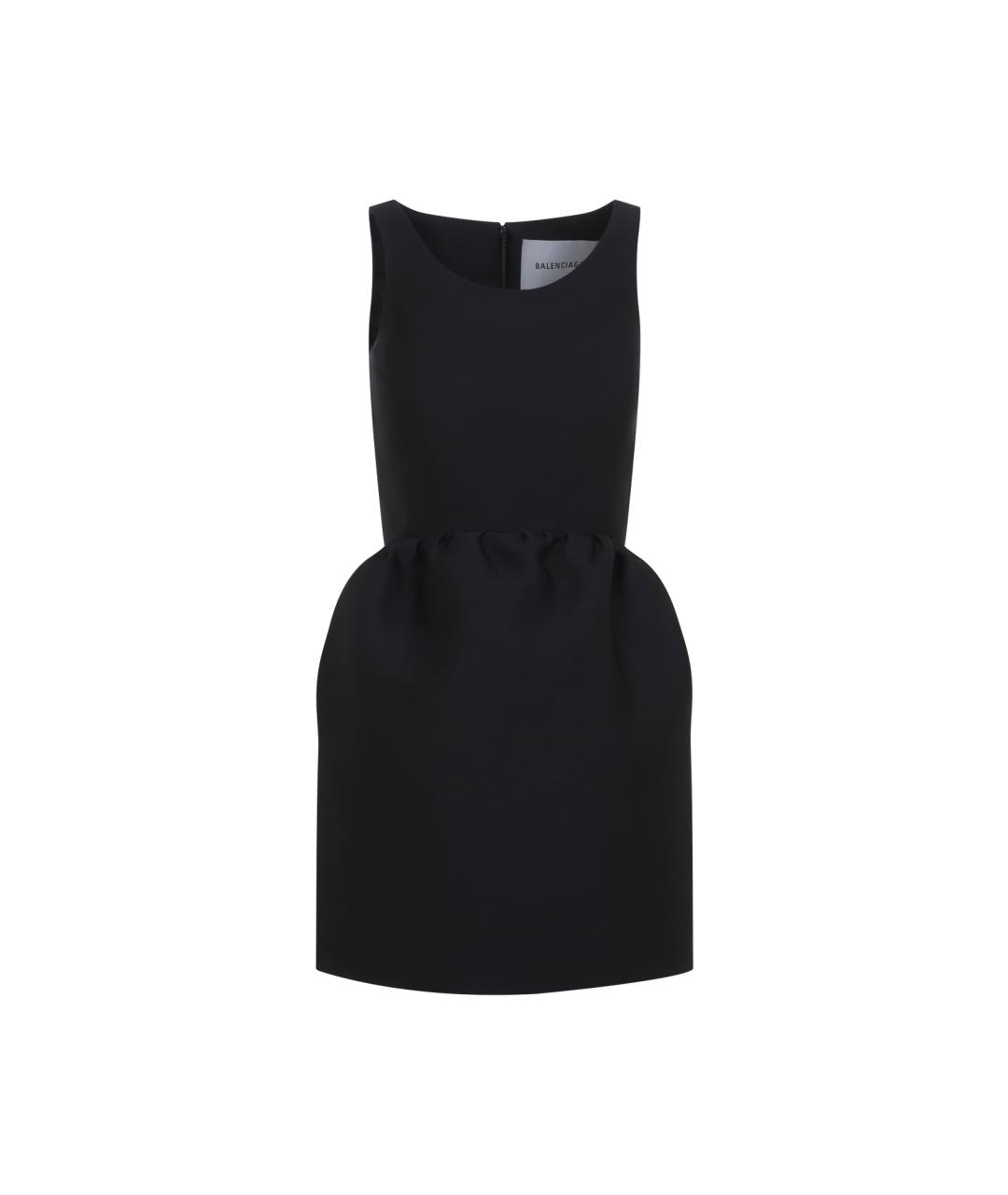 BALENCIAGA Черное шерстяное коктейльное платье, фото 2