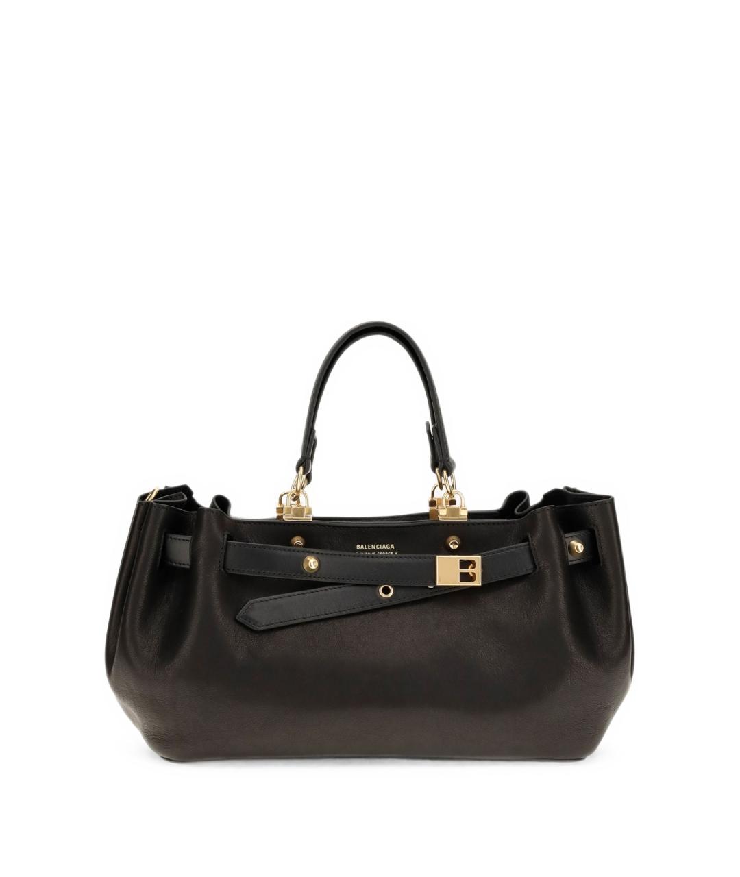 BALENCIAGA Черная кожаная сумка тоут, фото 5