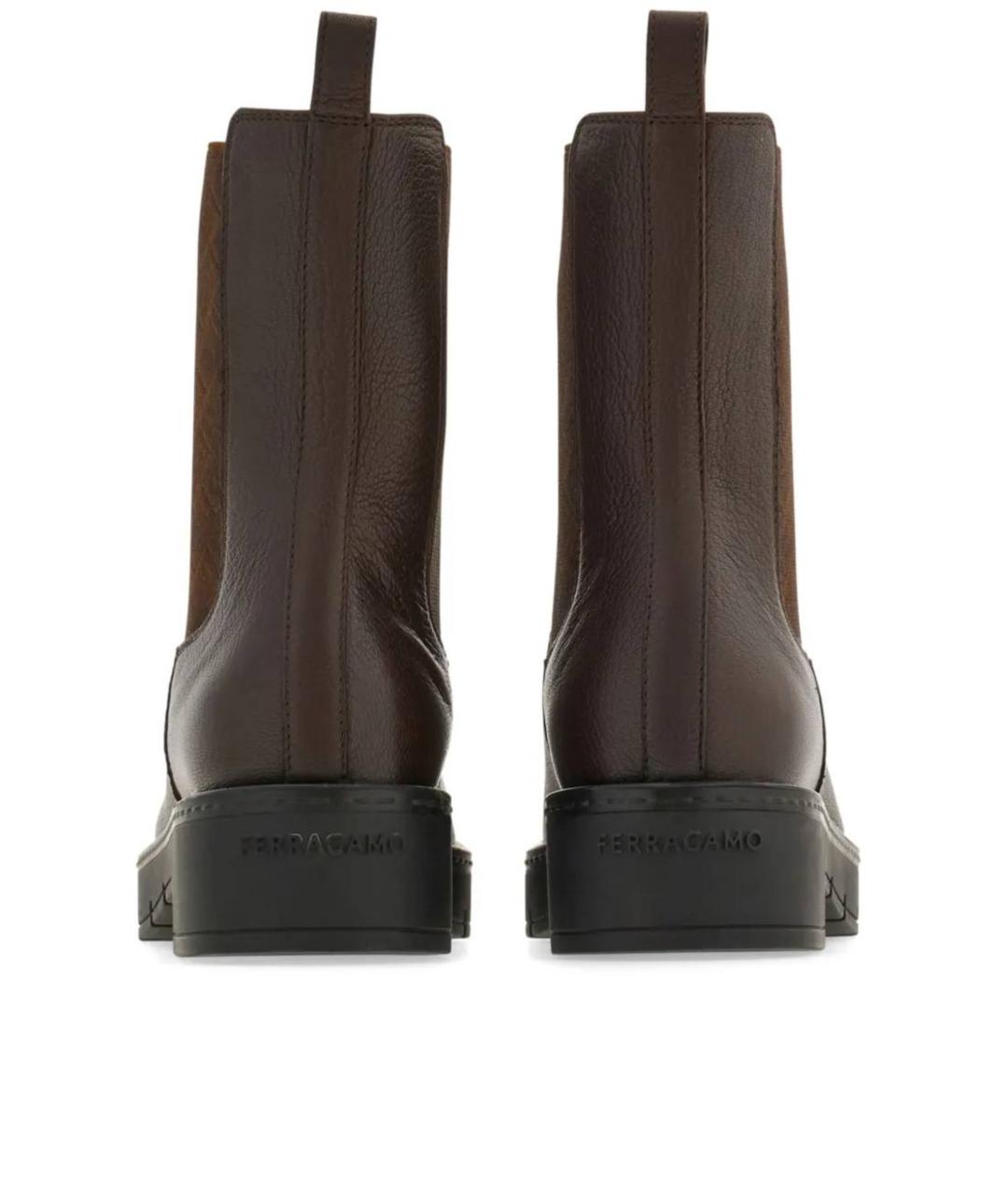 FERRAGAMO Коричневые кожаные ботинки, фото 3