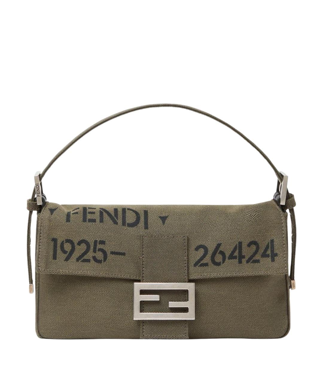 FENDI Зеленая тканевая сумка через плечо, фото 1