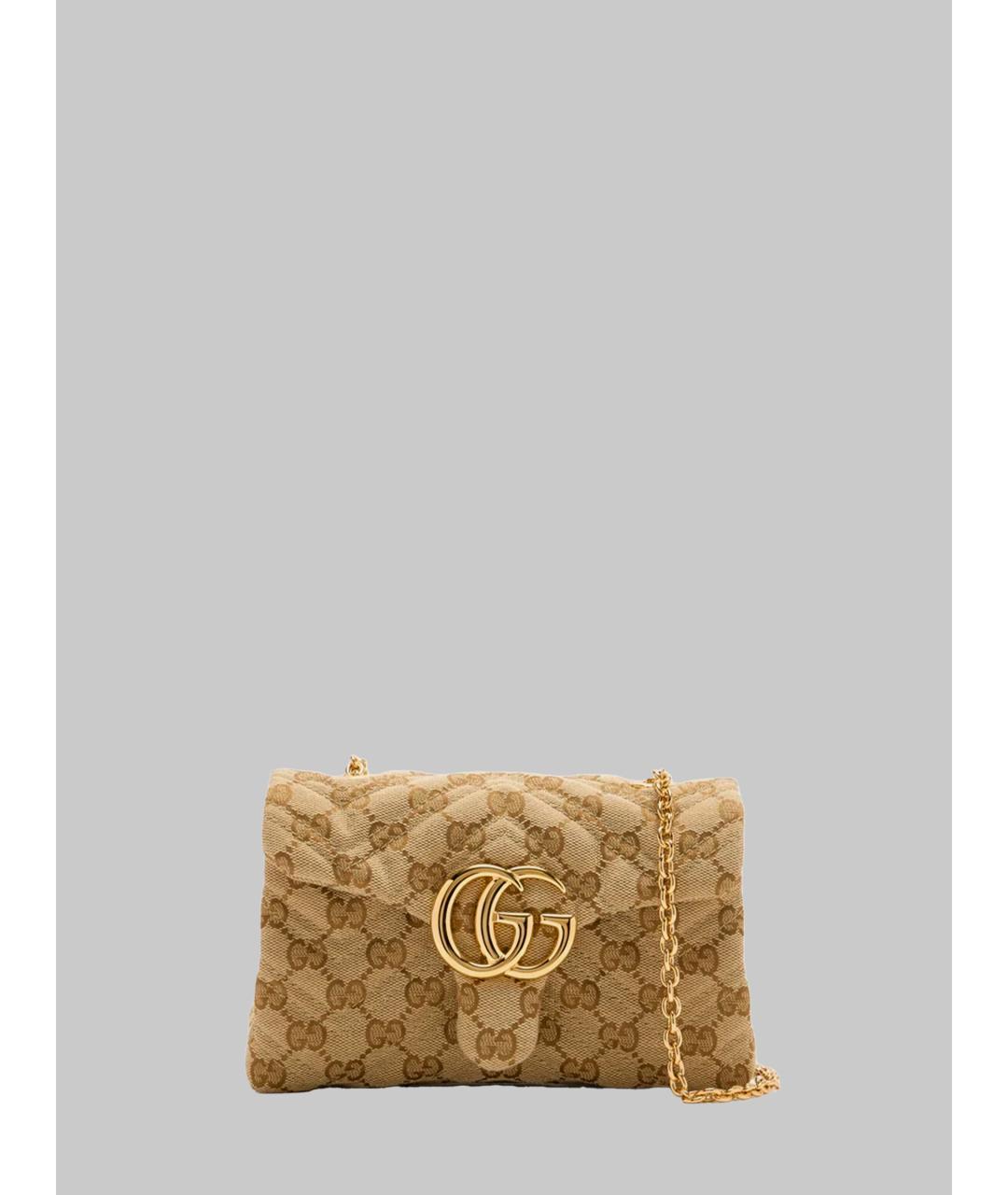 GUCCI Бежевая сумка через плечо из канвы, фото 4