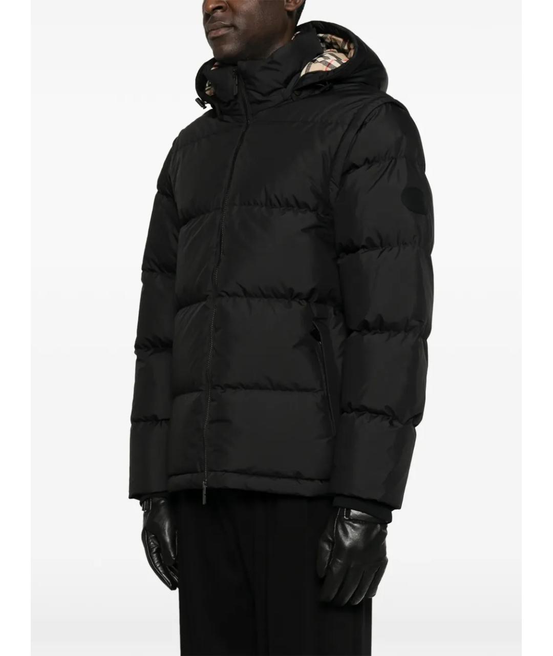 BURBERRY Черный полиэстеровый пуховик, фото 3