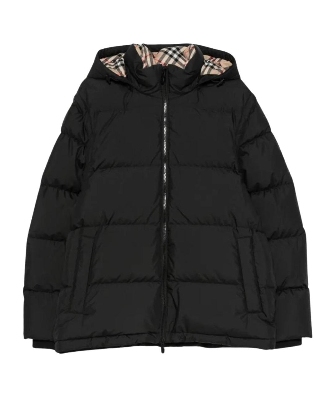 BURBERRY Черный полиэстеровый пуховик, фото 1