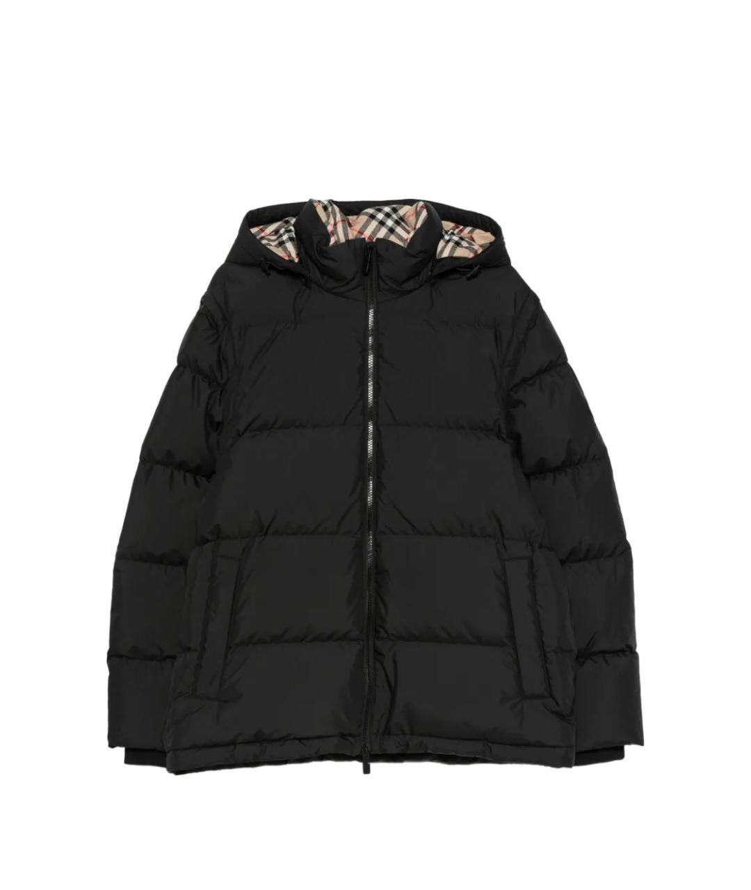 BURBERRY Черный полиэстеровый пуховик, фото 6