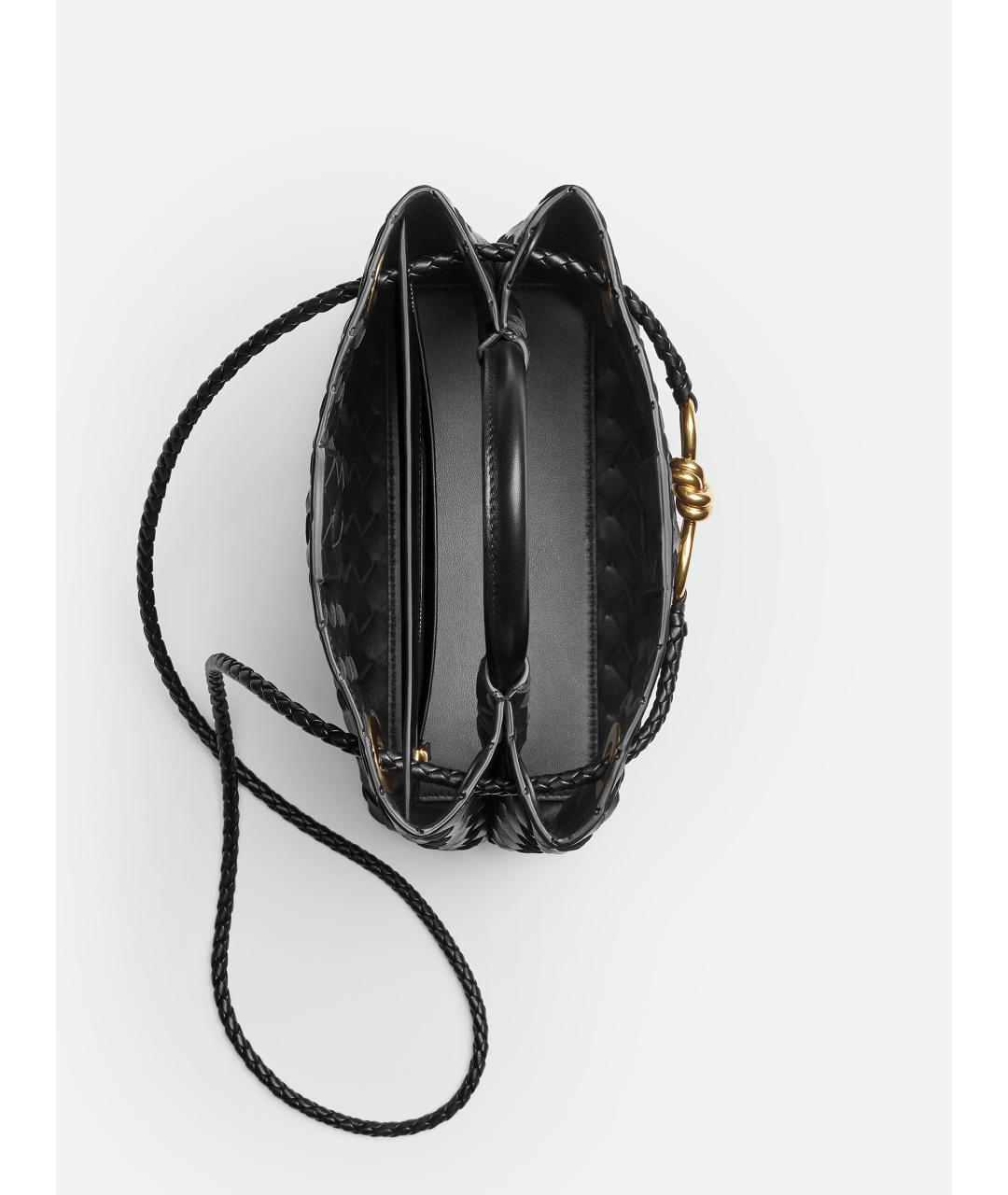 BOTTEGA VENETA Черная кожаная сумка тоут, фото 3