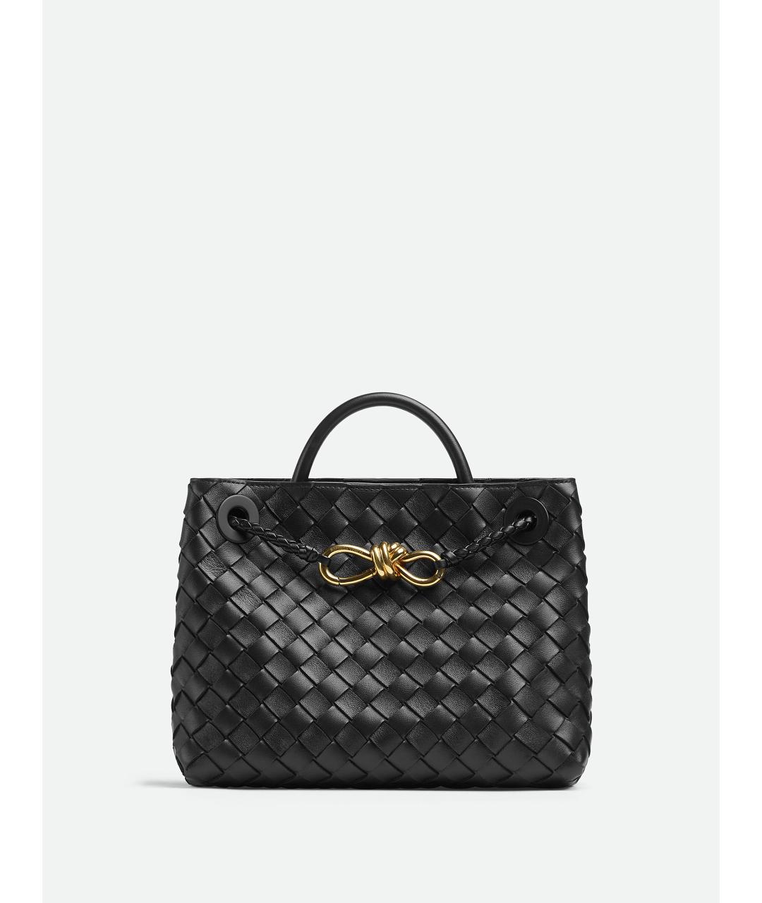 BOTTEGA VENETA Черная кожаная сумка тоут, фото 6