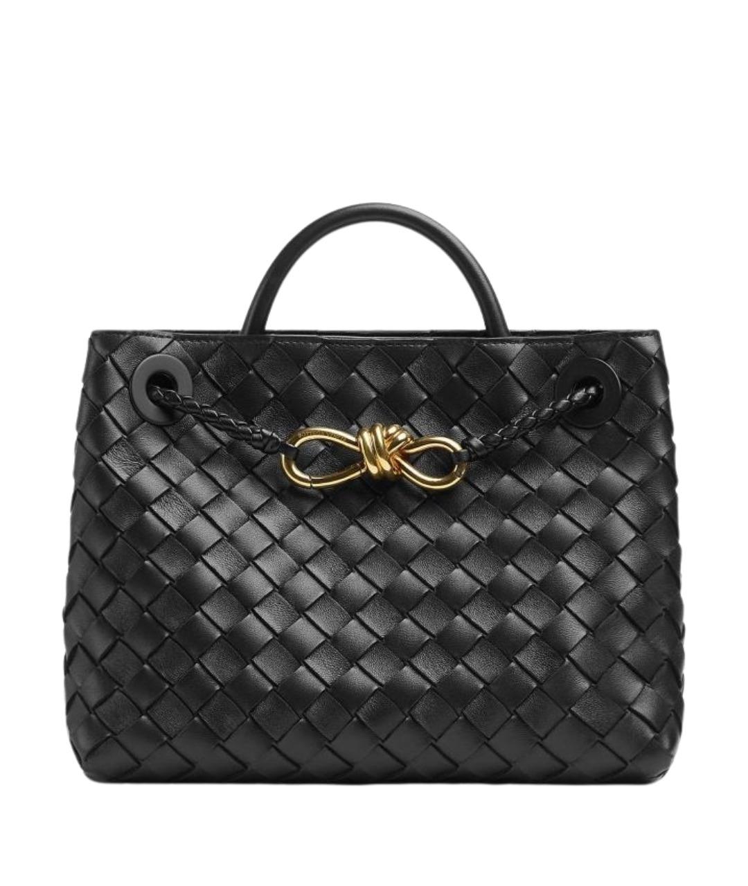 BOTTEGA VENETA Черная кожаная сумка тоут, фото 1