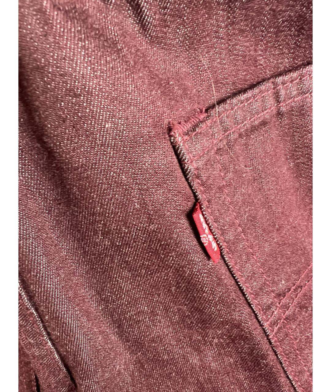 LEVI'S Бордовые хлопковые прямые джинсы, фото 3