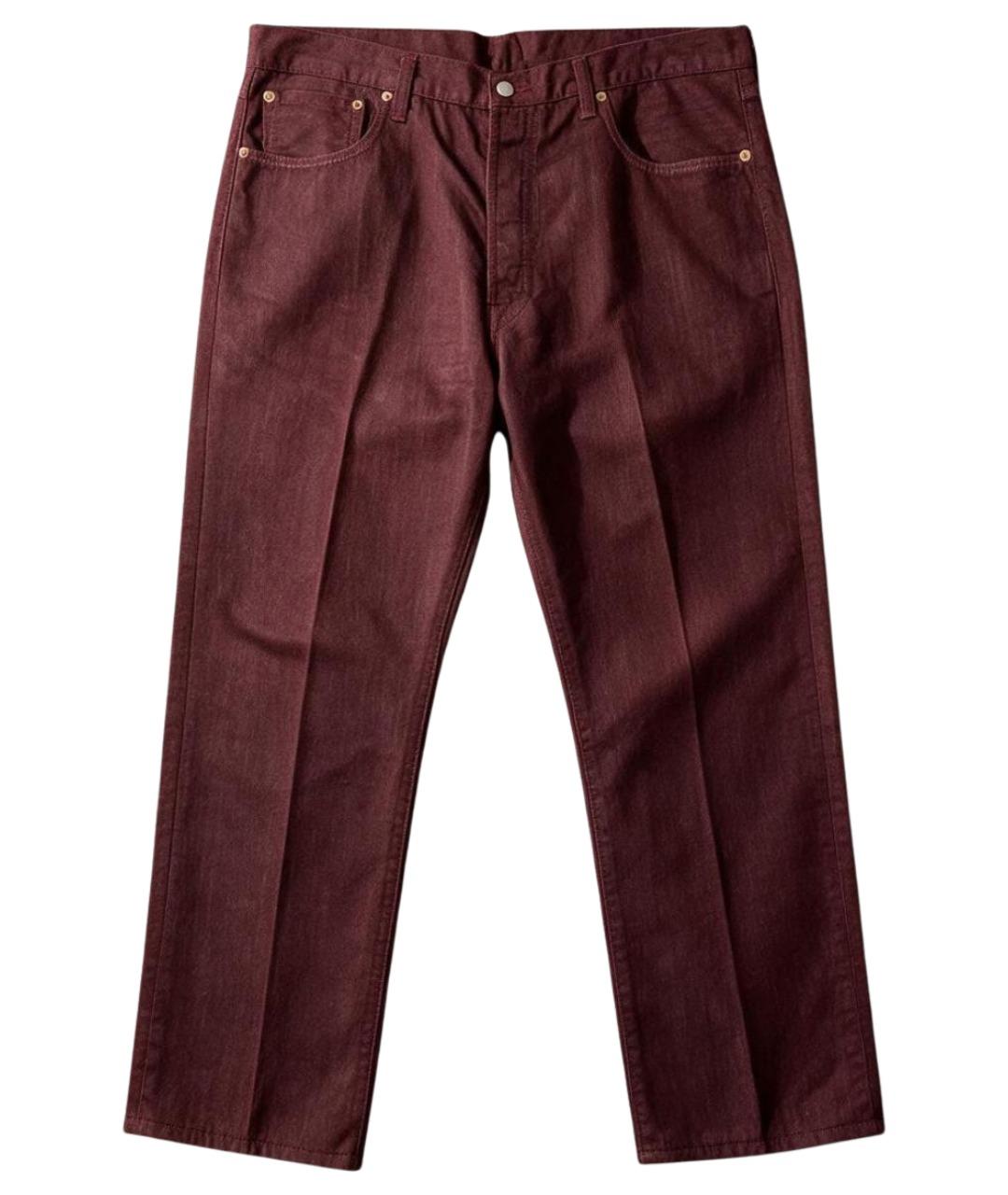 LEVI'S Бордовые хлопковые прямые джинсы, фото 1