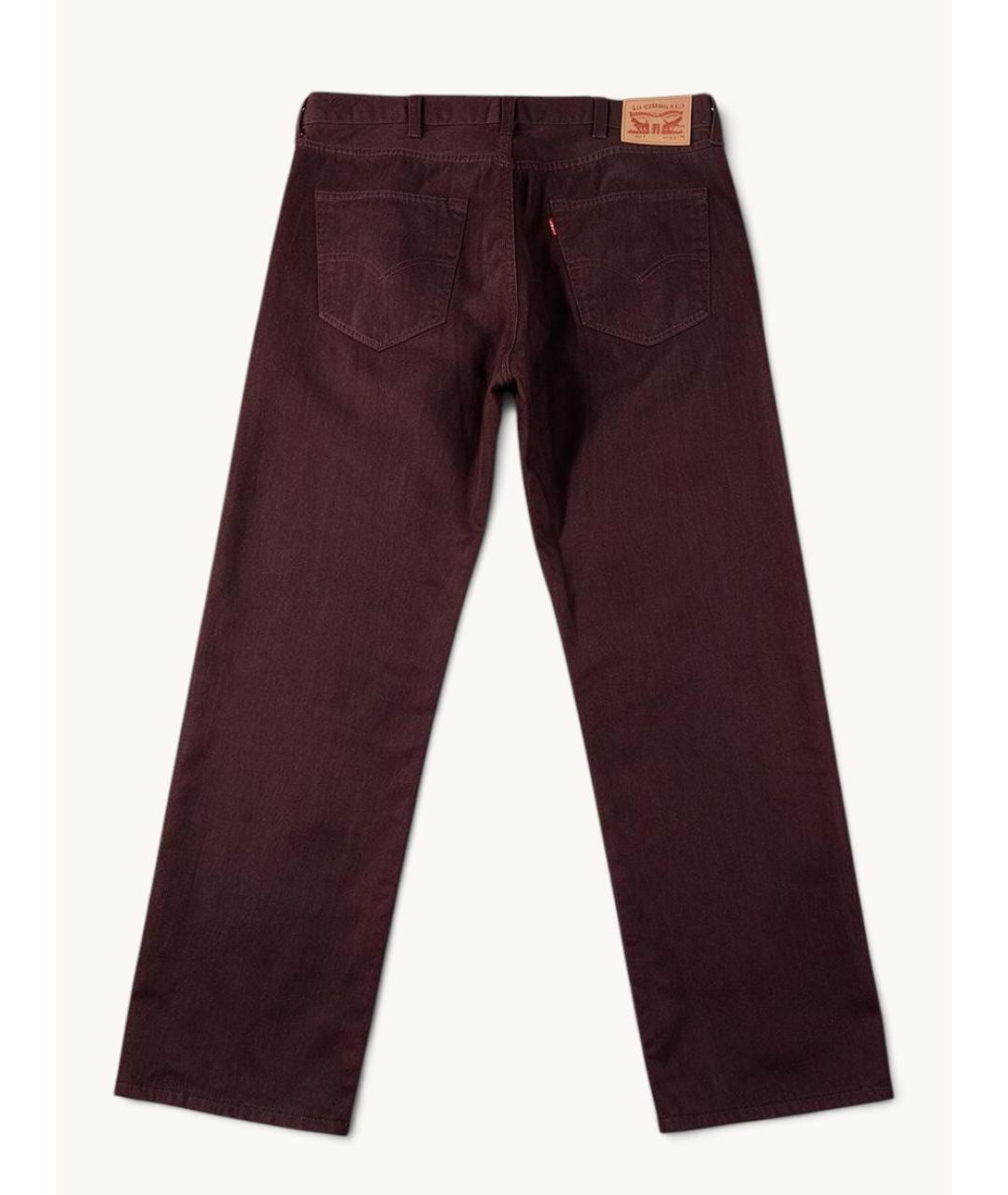 LEVI'S Бордовые хлопковые прямые джинсы, фото 2