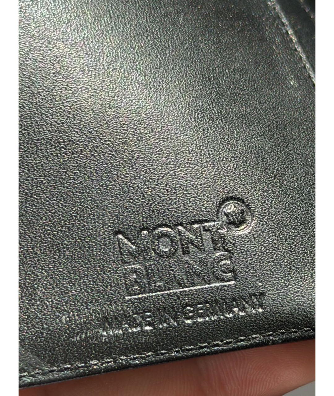 MONTBLANC Черный кожаный кошелек, фото 5