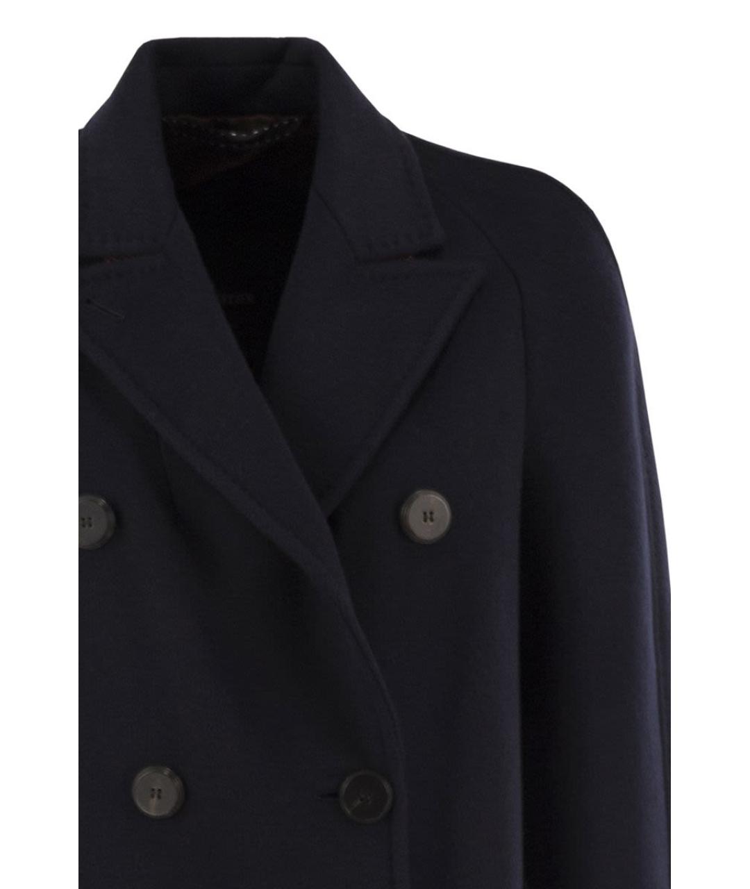 MAX MARA Темно-синее кашемировое пальто, фото 4