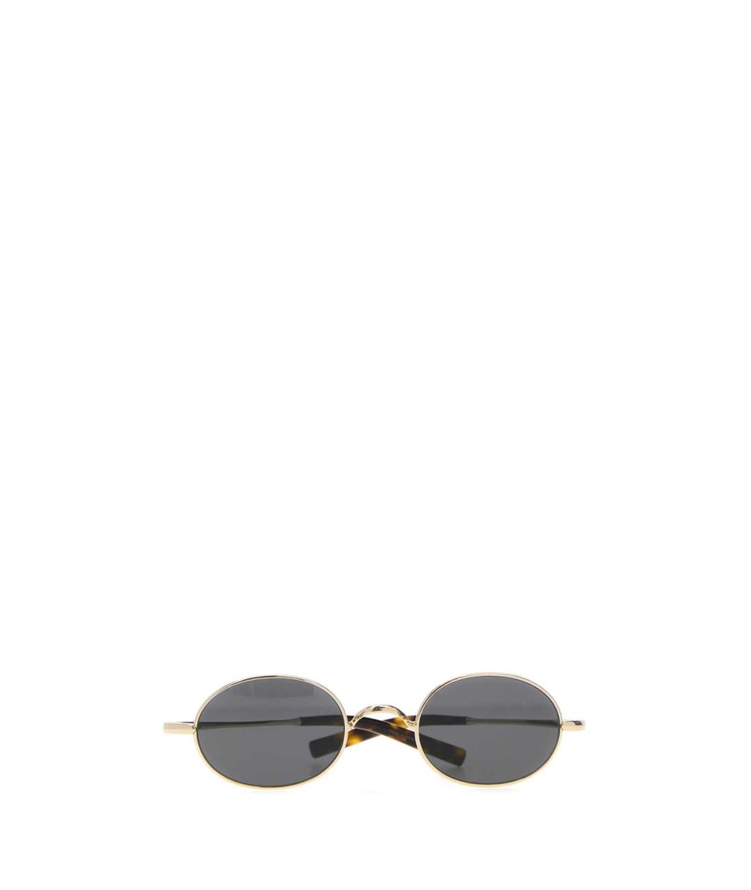 SAINT LAURENT Золотые металлические солнцезащитные очки, фото 2