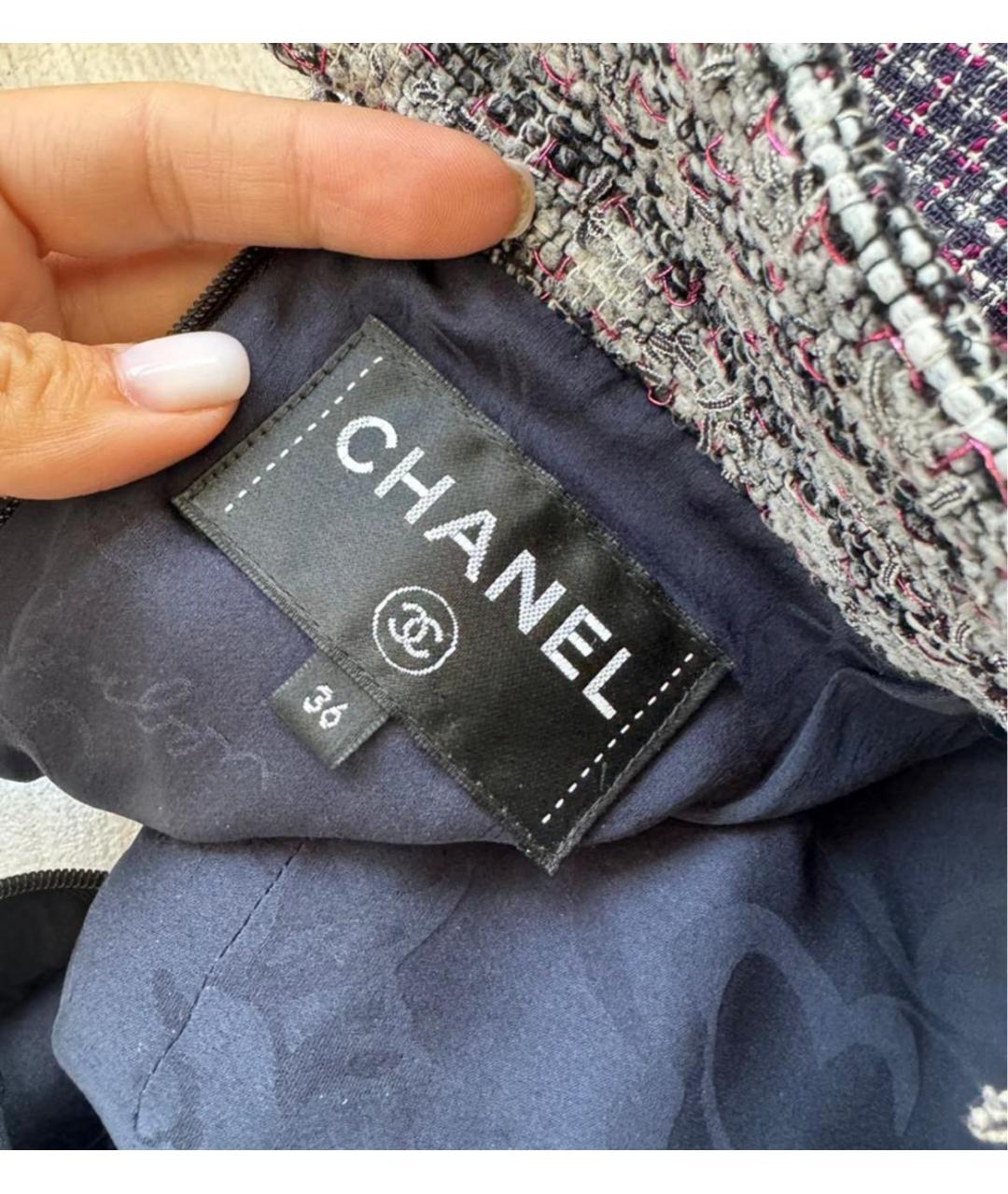 CHANEL Мульти льняное повседневное платье, фото 5
