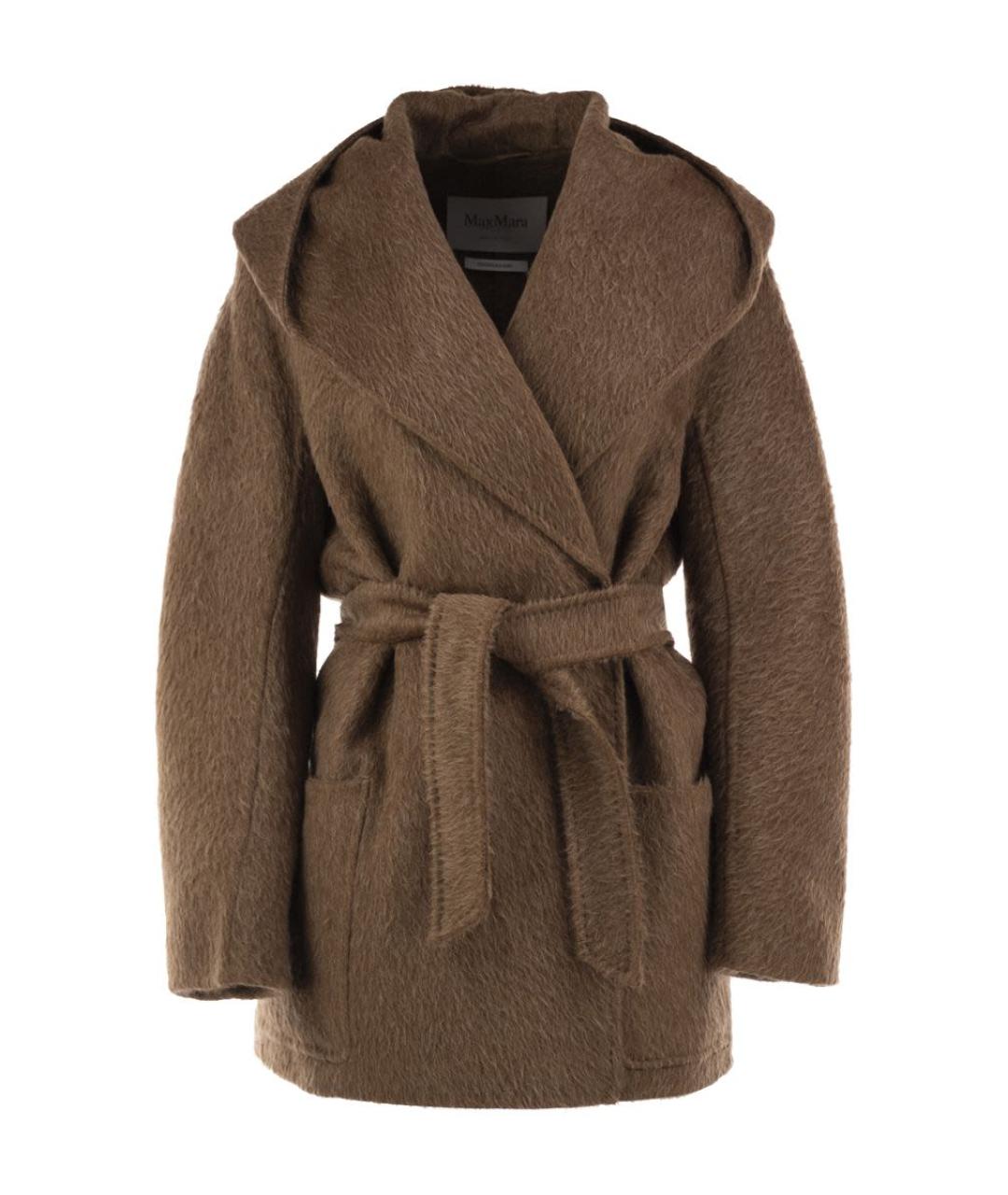 MAX MARA Коричневое шерстяное пальто, фото 1