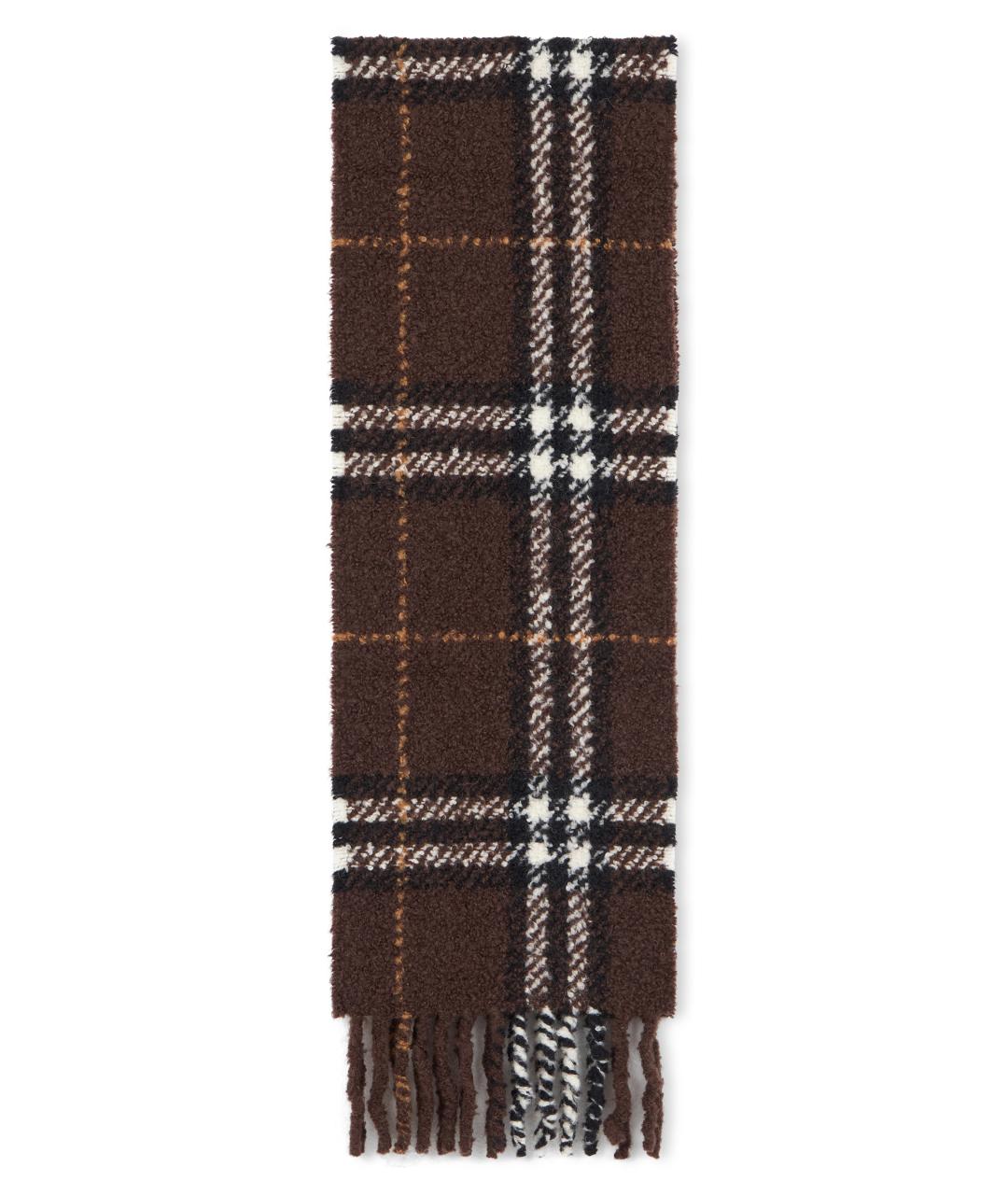 BURBERRY Коричневый шерстяной шарф, фото 1