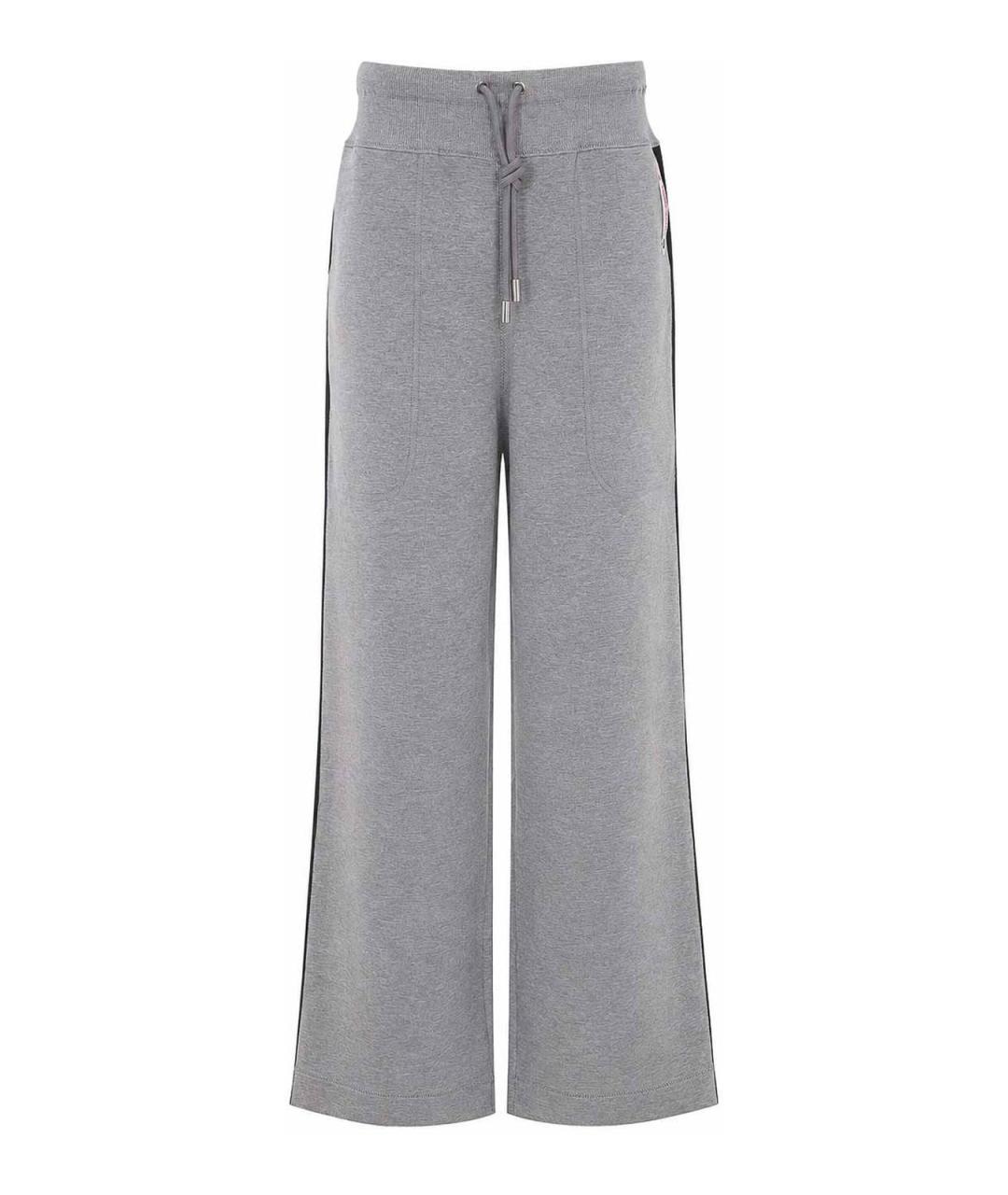 LANVIN Серые хлопковые прямые брюки, фото 1