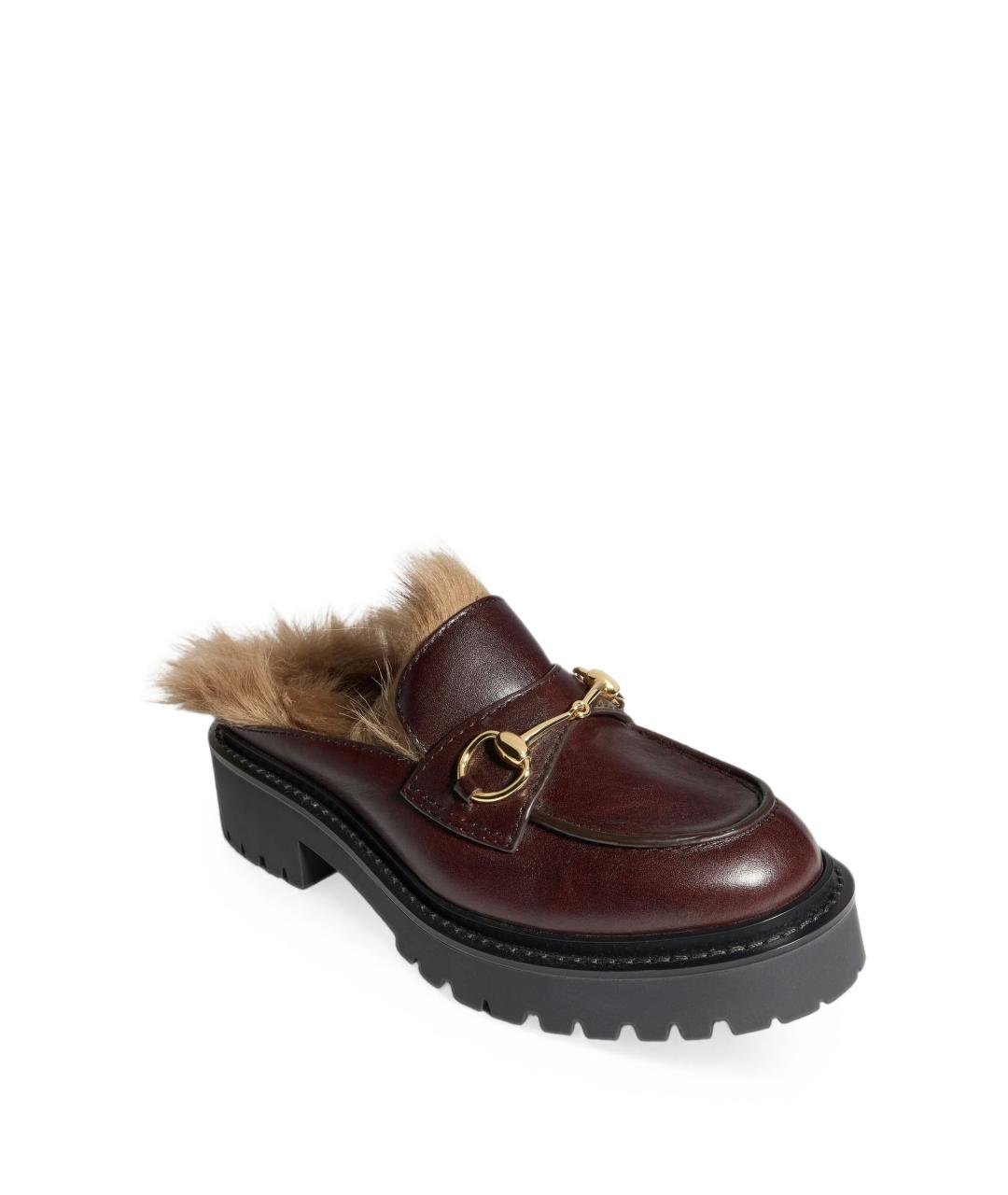 GUCCI Коричневые кожаные сабо, фото 3