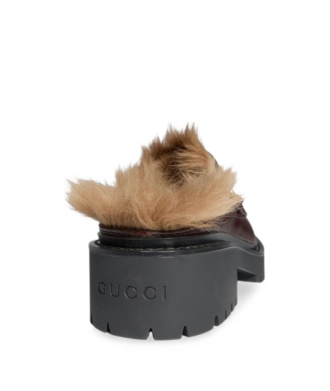 GUCCI Коричневые кожаные сабо, фото 2