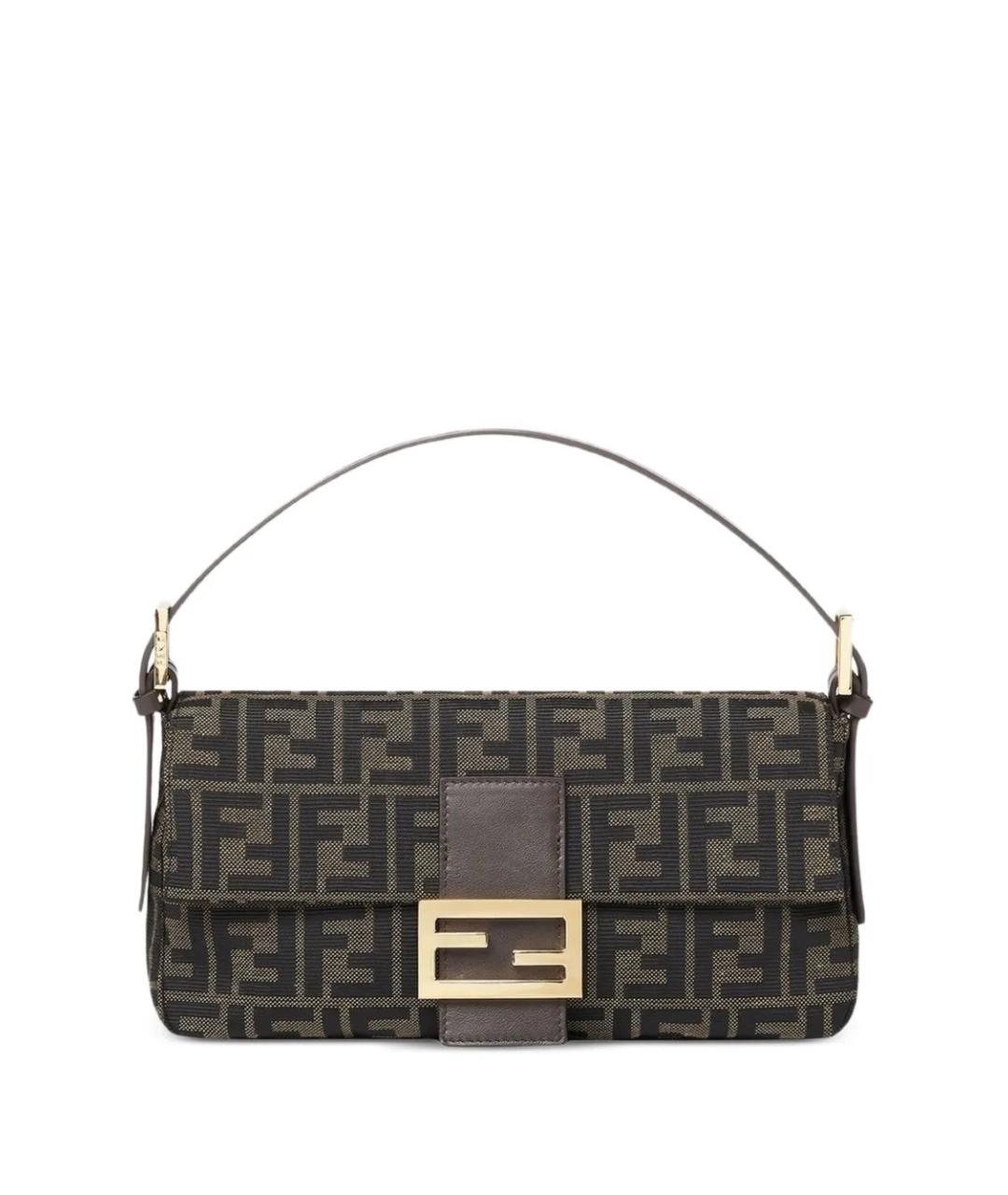 FENDI Коричневая сумка через плечо из канвы, фото 1