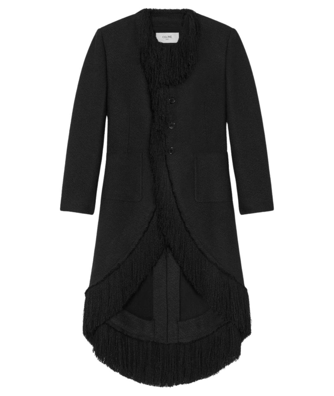 CELINE Черное вискозное пальто, фото 1