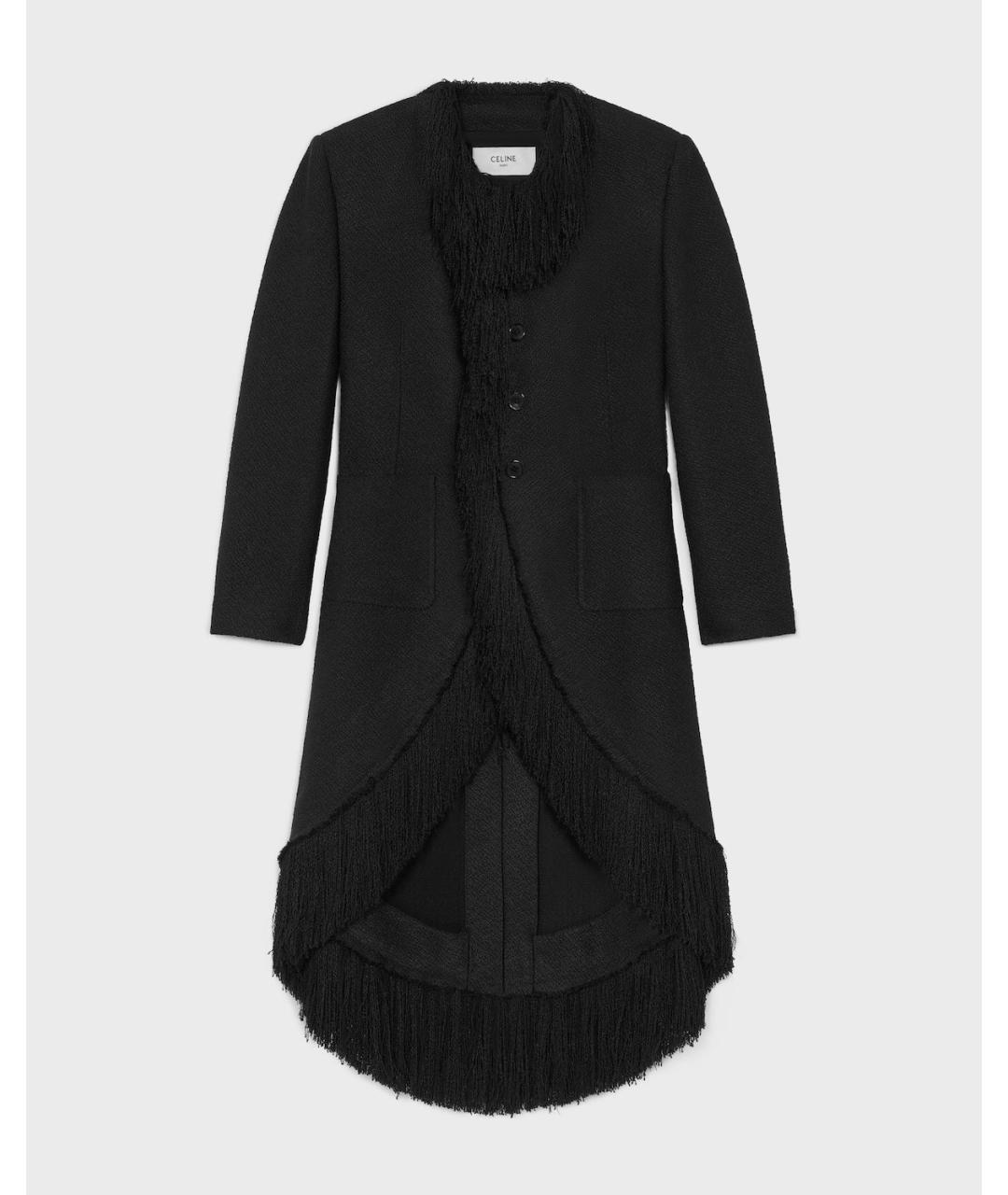 CELINE Черное вискозное пальто, фото 3