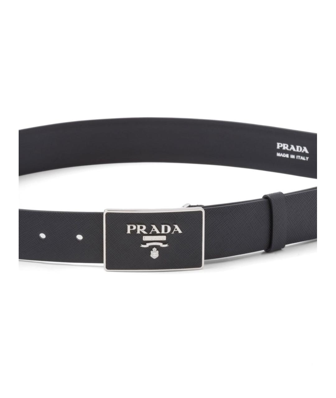 PRADA Черный кожаный ремень, фото 3