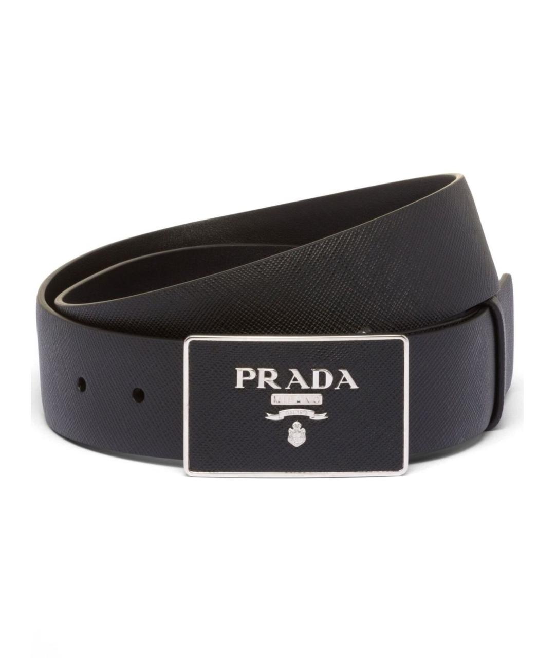 PRADA Черный кожаный ремень, фото 1
