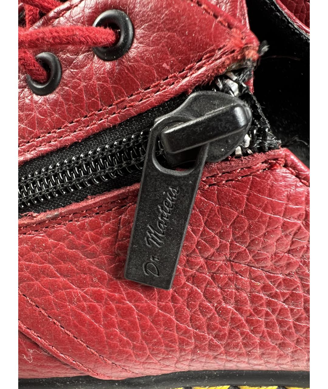 DR. MARTENS Бордовые кожаные брогги и оксфорды, фото 6