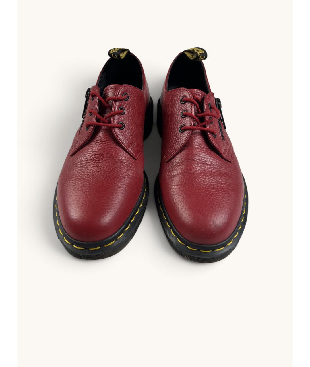 DR. MARTENS Бордовые кожаные брогги и оксфорды, фото 3