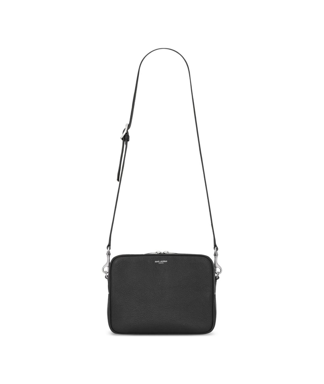SAINT LAURENT Черная кожаная сумка на плечо, фото 5