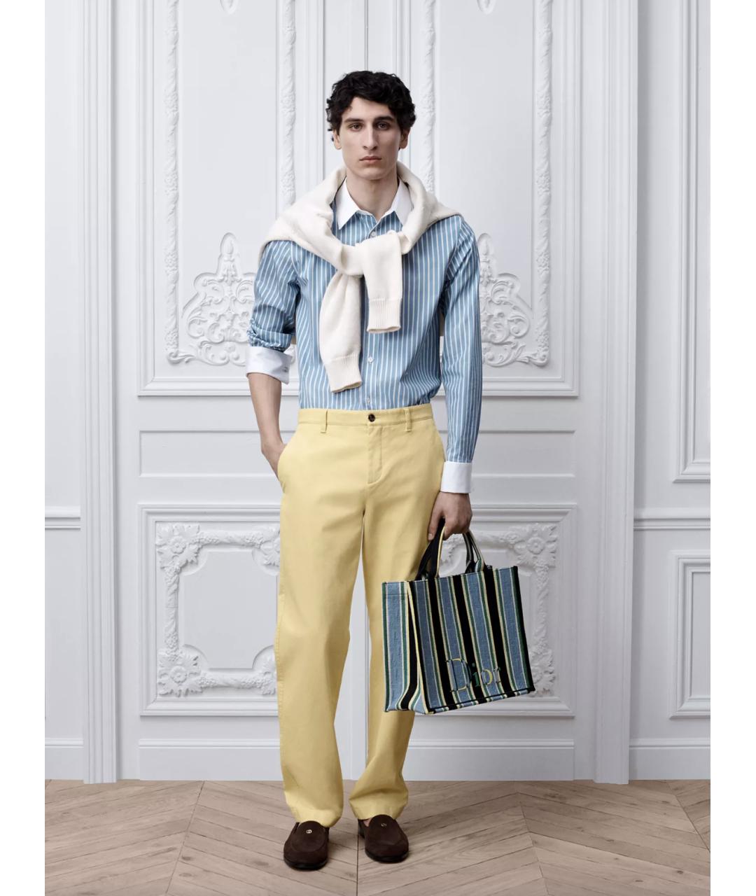 CHRISTIAN DIOR Голубая хлопковая классическая рубашка, фото 4