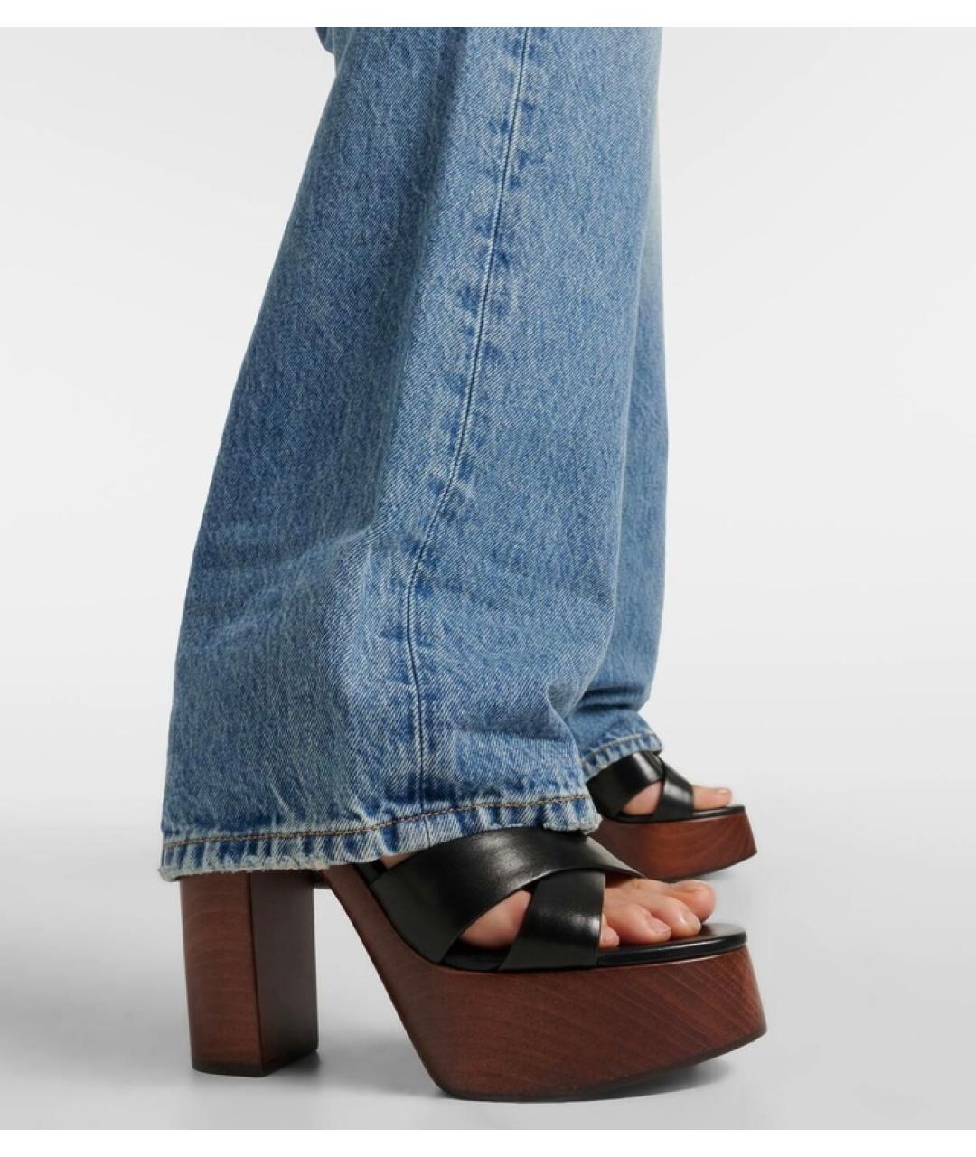 SAINT LAURENT Черные кожаные босоножки, фото 9