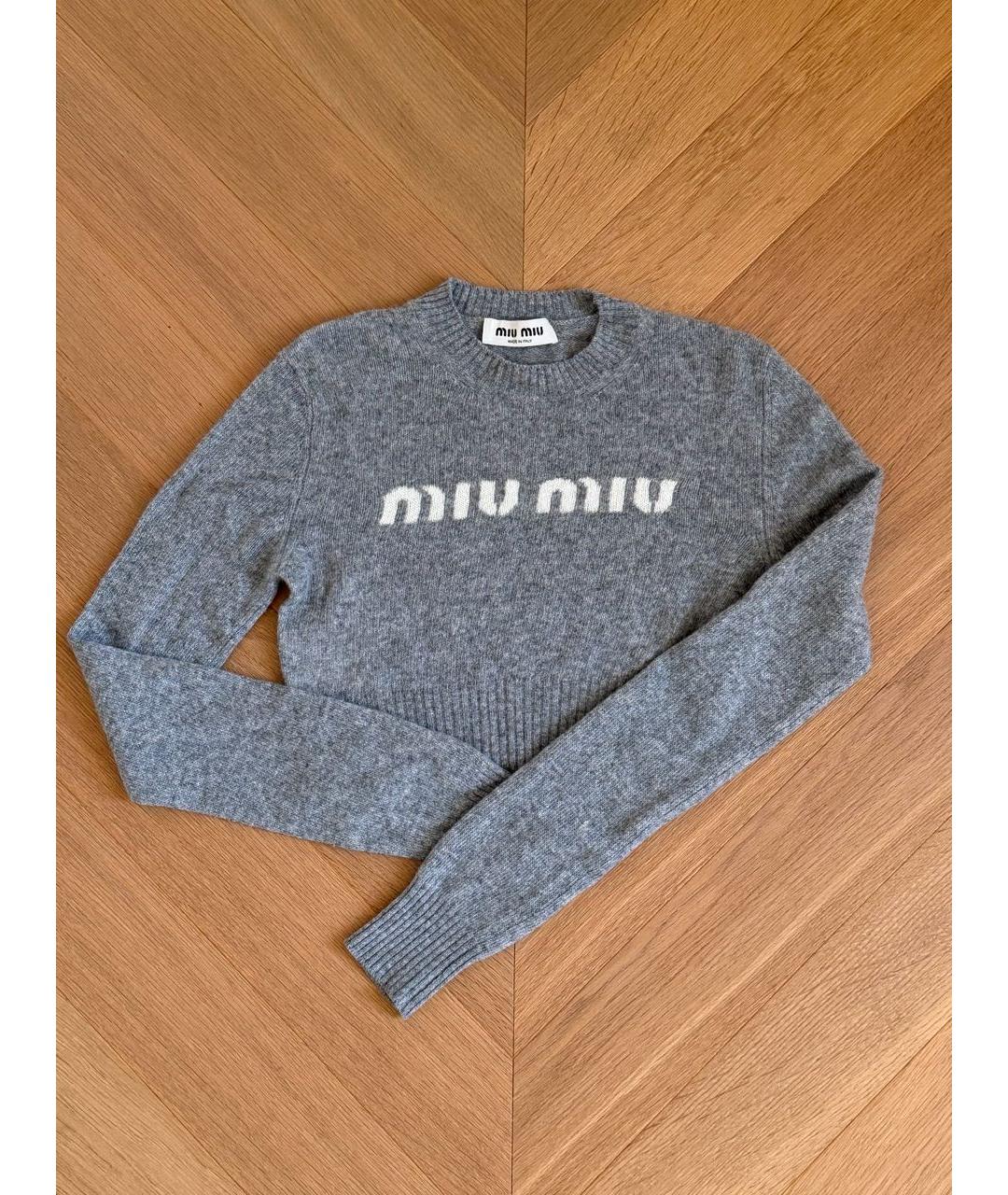 MIU MIU Серый кашемировый джемпер / свитер, фото 5