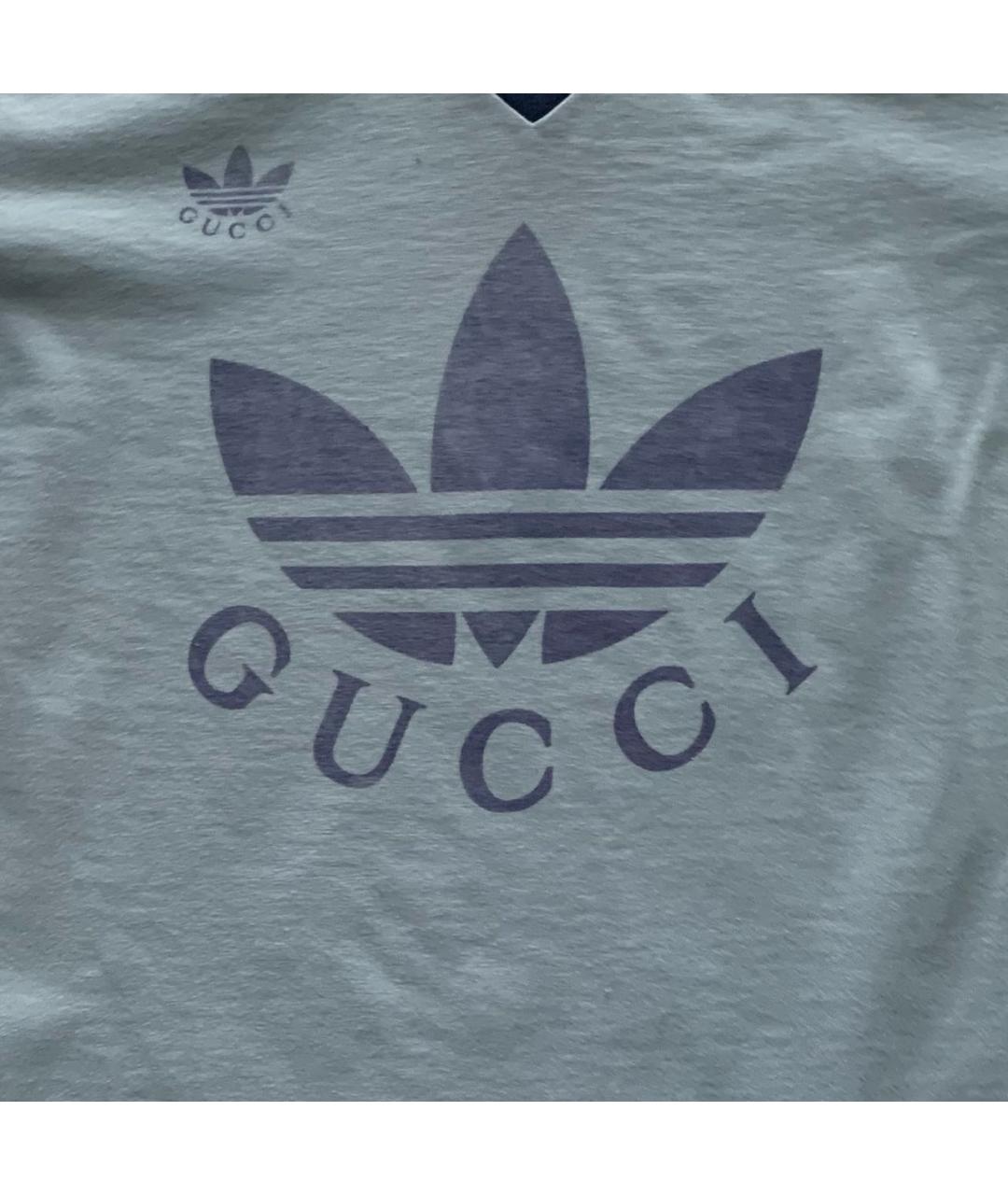GUCCI Голубая хлопковая футболка, фото 4