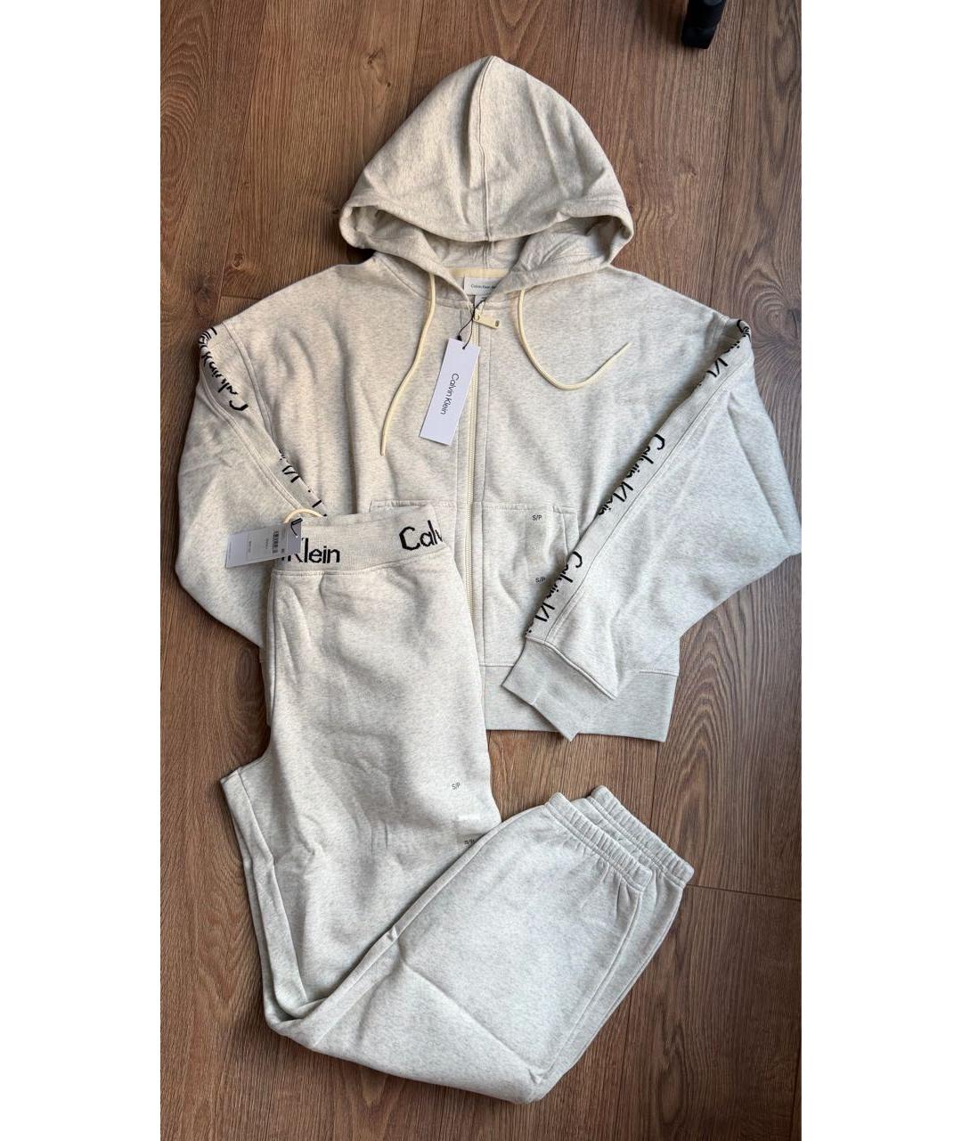 CALVIN KLEIN Бежевый хлопковый спортивные костюмы, фото 3