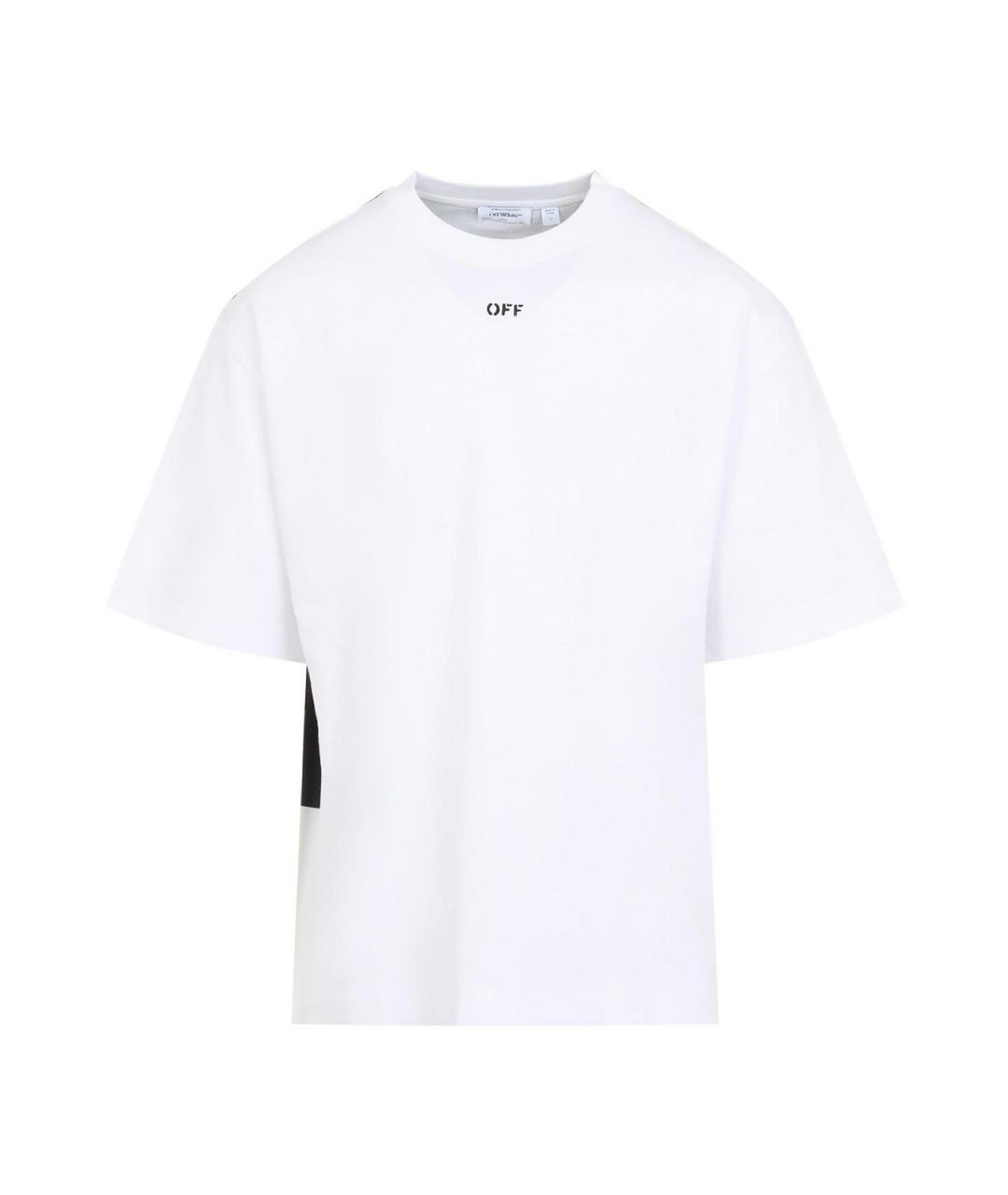 OFF-WHITE Белая хлопковая футболка, фото 1