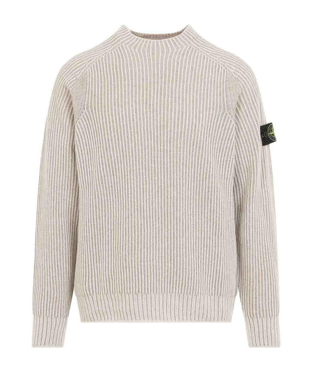 STONE ISLAND Бежевый кашемировый джемпер / свитер, фото 1