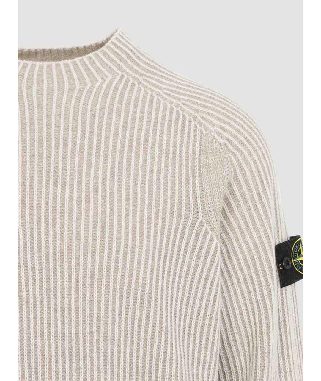 STONE ISLAND Бежевый кашемировый джемпер / свитер, фото 3