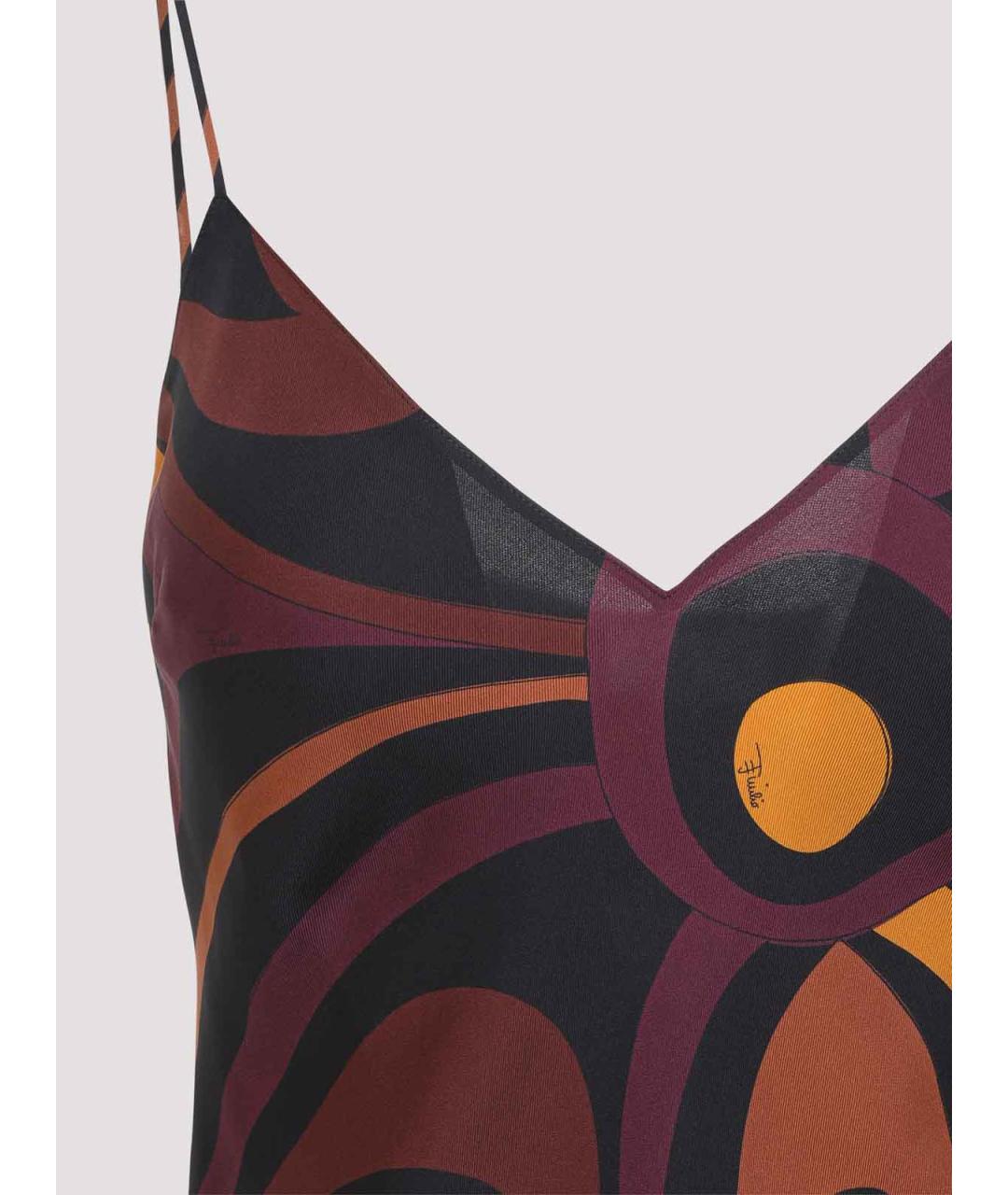 EMILIO PUCCI Бордовый шелковый костюм с юбками, фото 4