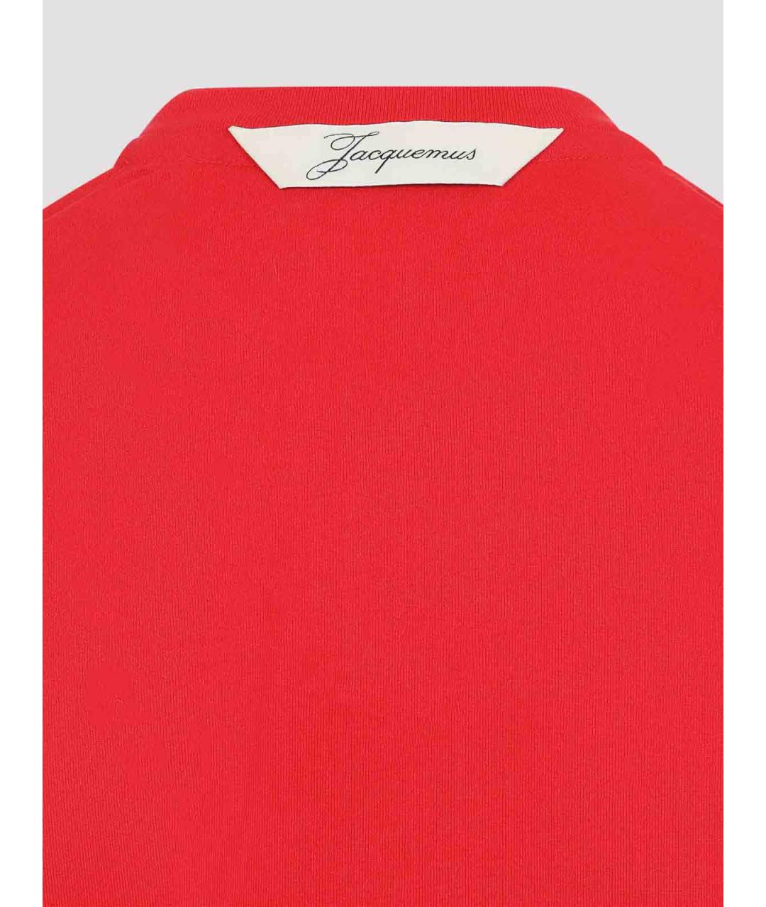 JACQUEMUS Красная хлопковая футболка, фото 3