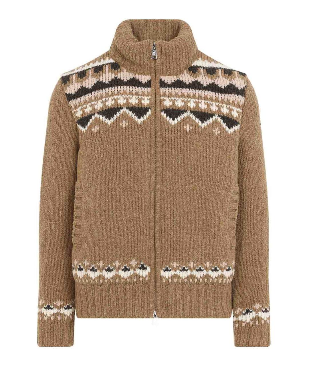 MONCLER Коричневый шерстяной кардиган, фото 1