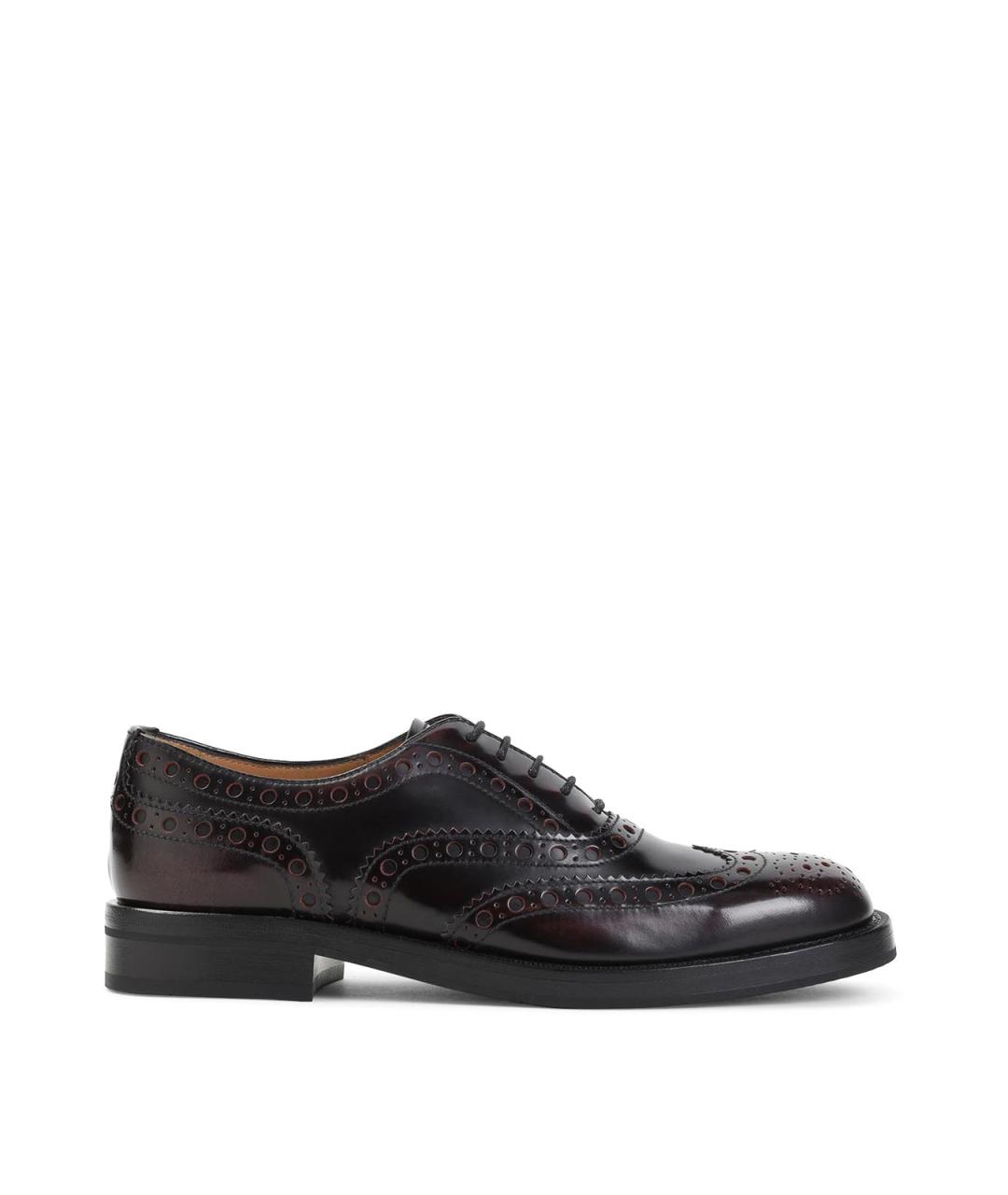 CHURCH'S Бордовые кожаные брогги и оксфорды, фото 5