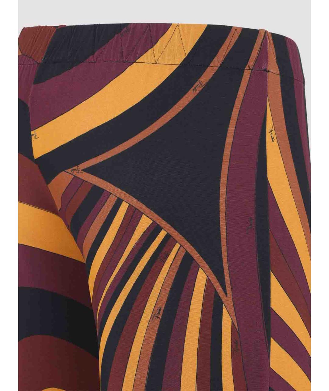 EMILIO PUCCI Бордовые вискозные прямые брюки, фото 3
