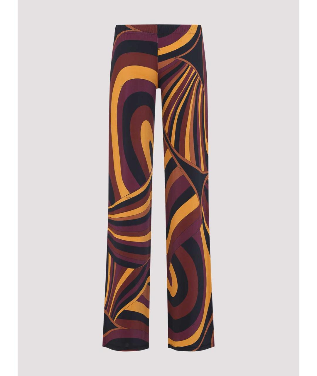 EMILIO PUCCI Бордовые вискозные прямые брюки, фото 2