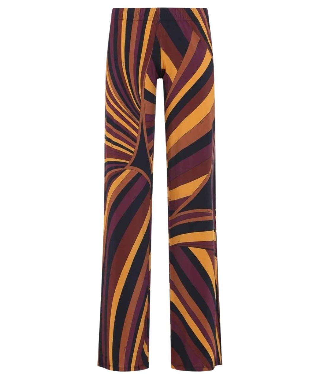 EMILIO PUCCI Бордовые вискозные прямые брюки, фото 1