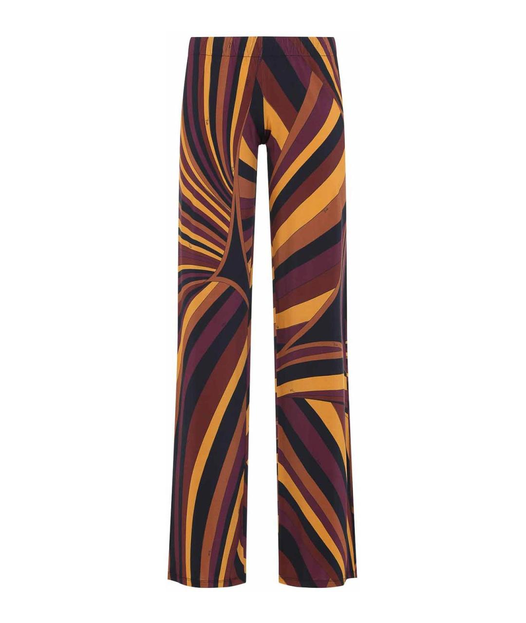 EMILIO PUCCI Бордовые вискозные прямые брюки, фото 4