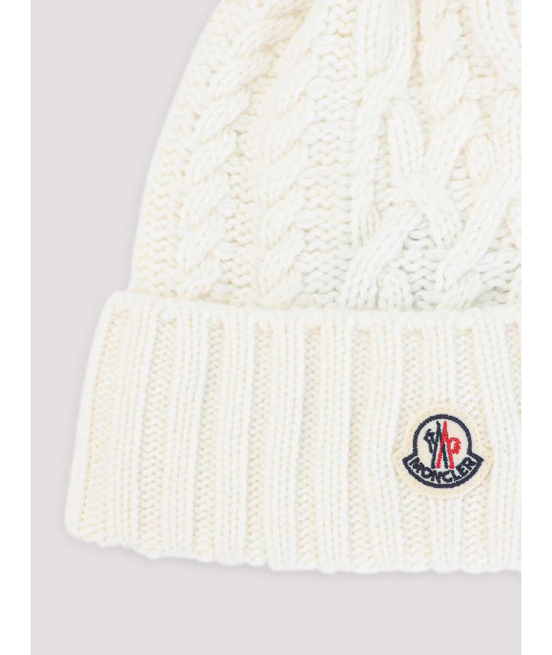 MONCLER Белая синтетическая шапка, фото 2