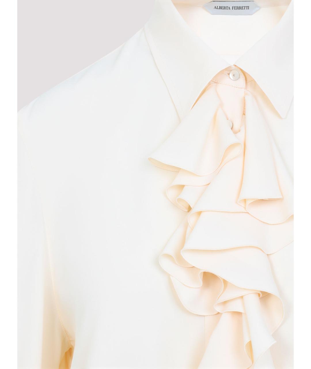 ALBERTA FERRETTI Желтая шелковая рубашка, фото 3