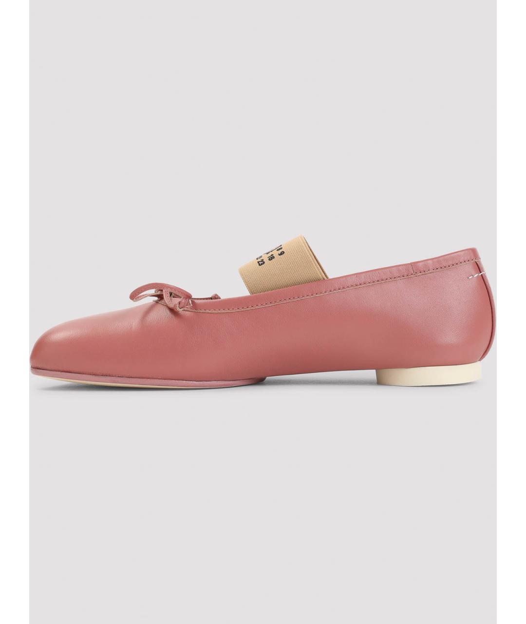 MM6 MAISON MARGIELA Розовые кожаные балетки, фото 2